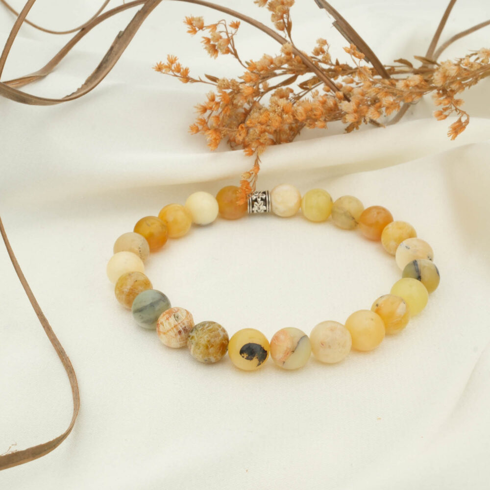 Sarı Opal Doğal Taş Bileklik (8mm)