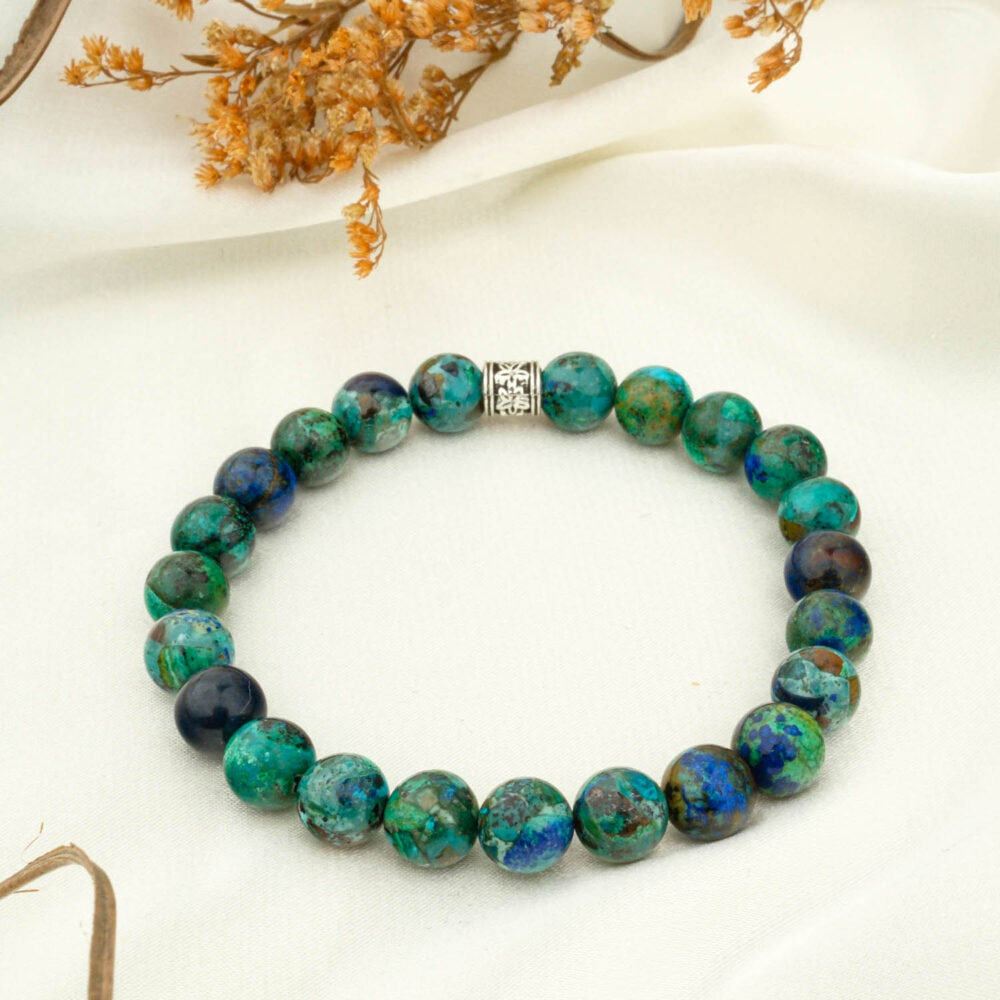 5A Kalite Azurit Doğal Taş Bileklik (8mm)