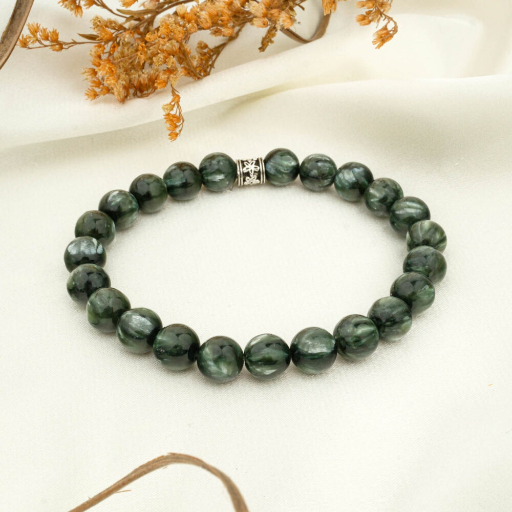 Seraphinite Doğal Taş Bileklik (8-9mm)