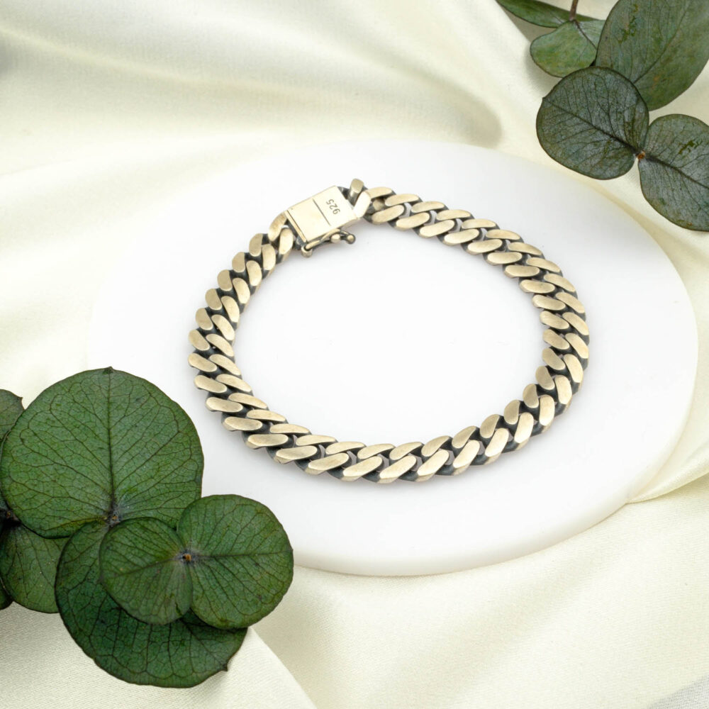 Mat İthal Model Kare Gümüş Bileklik