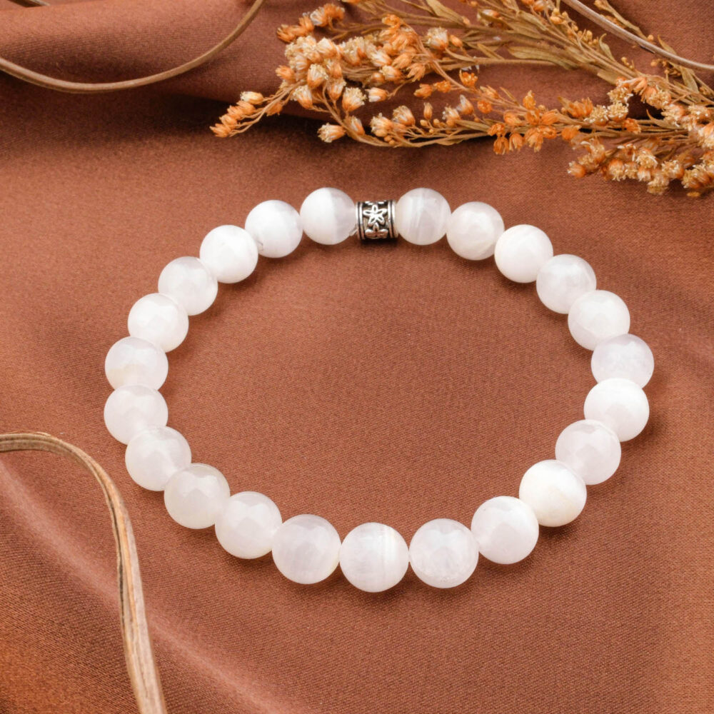 Pembe Kalsit Doğal Taş Bileklik (8mm)