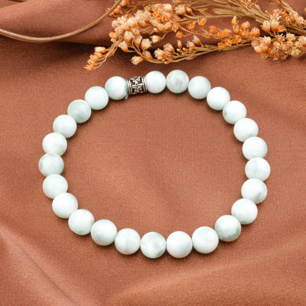 Yeşil Larimar Doğal Taş Bileklik (7-8mm)