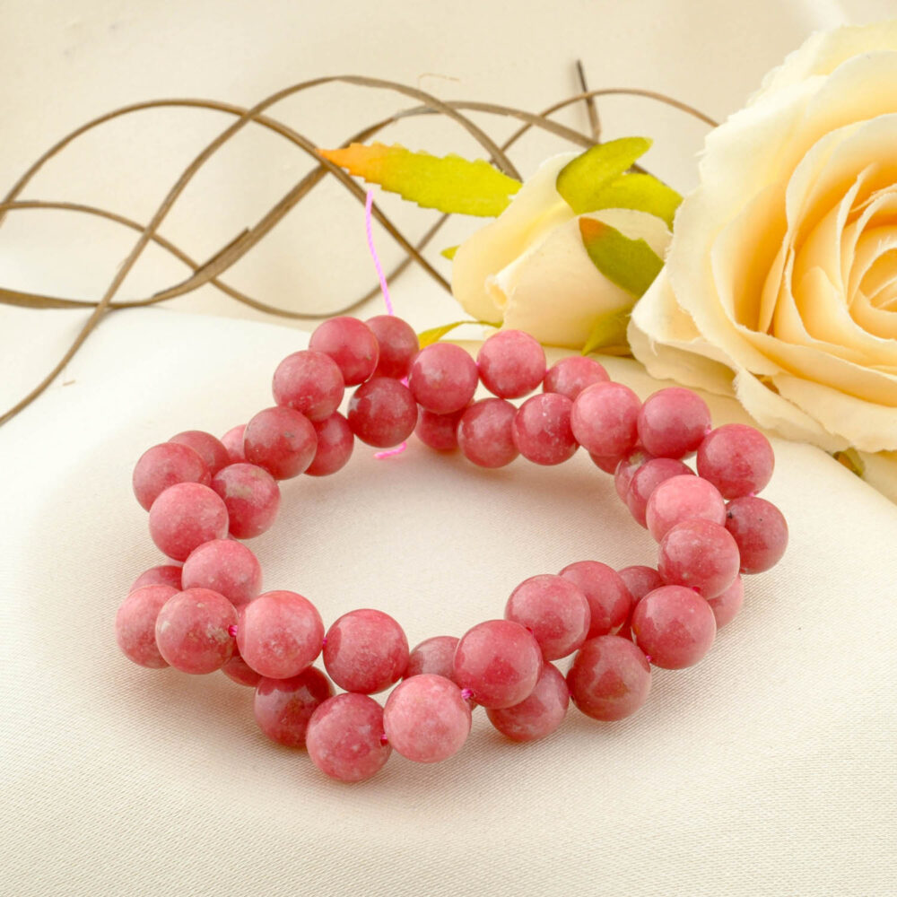5A Kalite Pembe Rodonit Doğal Taş Dizi (8mm)