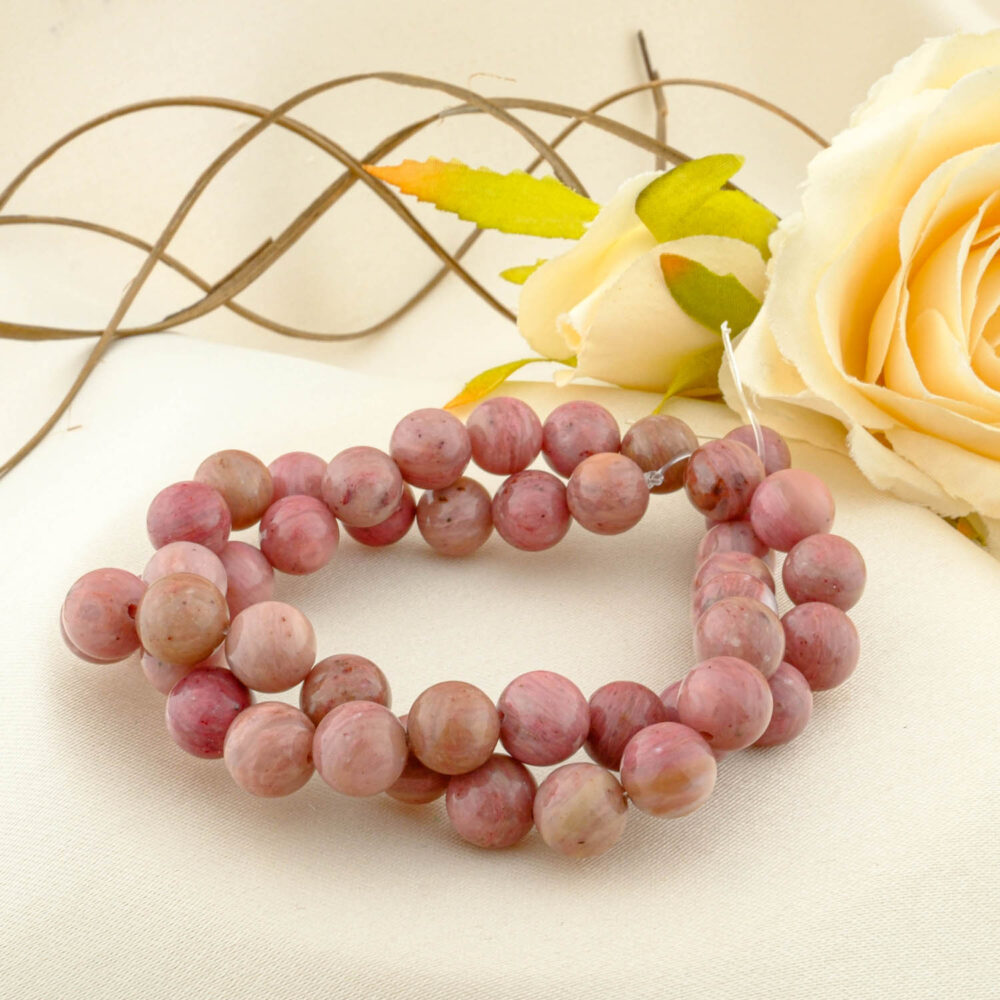 Pembe Rodonit Doğal Taş Dizi (8mm)