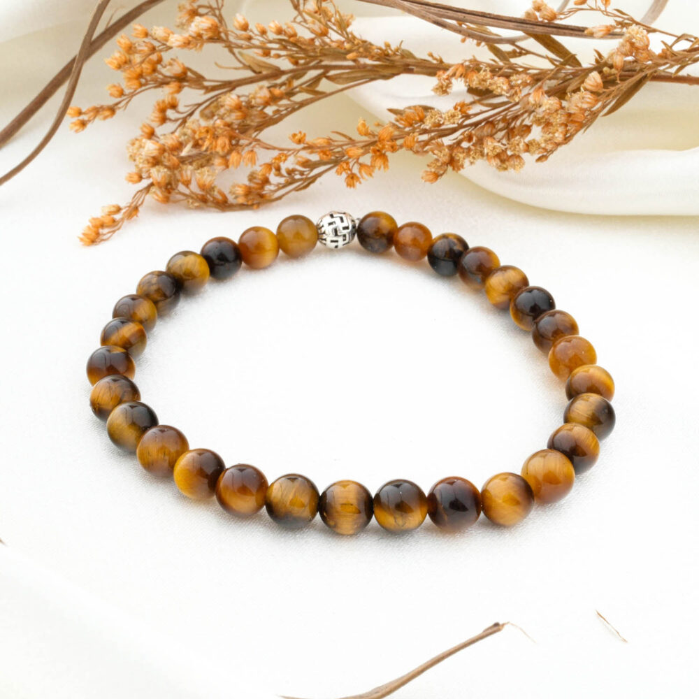 5A+Kalite Kaplangözü Doğal Taş Bileklik (6mm)