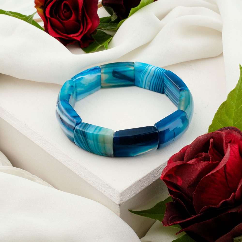 Madagaskar Mavi Akik Taşı Rolex Bileklik