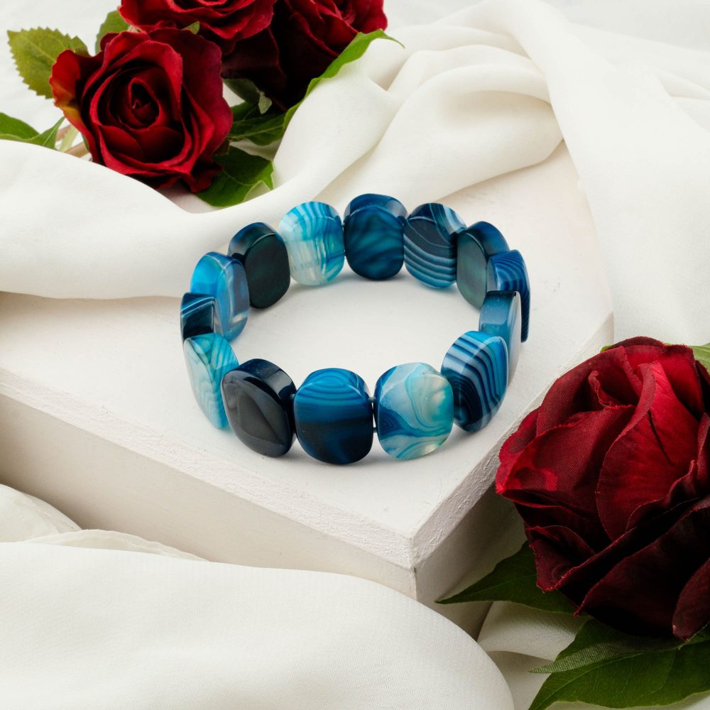 Madagaskar Mavi Akik Taşı Rolex Bileklik