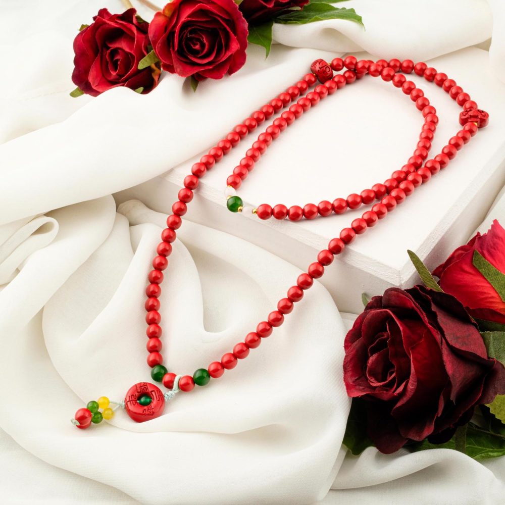 Cinnabar (Zinober) Taşı Özel Mala Kolye