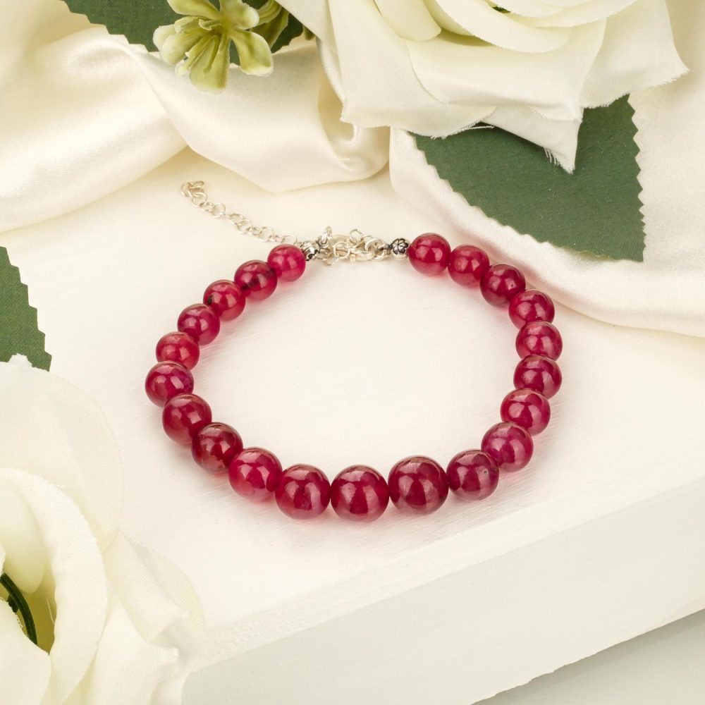 7A+ Kalite Özel VİP Yakut Taşı 925 Ayar Gümüş Tasarımlı Bileklik