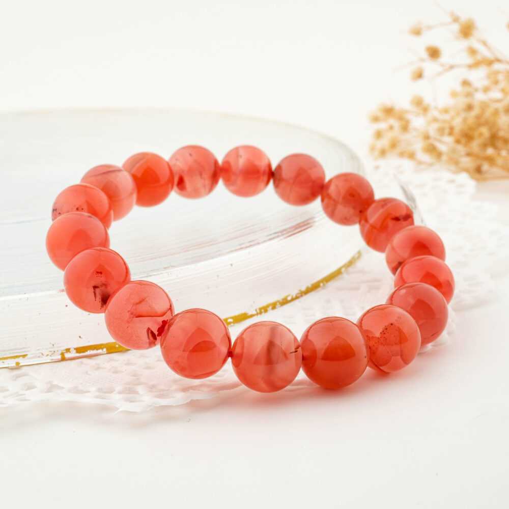 5A+ Kalite Yemen Akik Doğal Taş Bileklik (11-12mm)