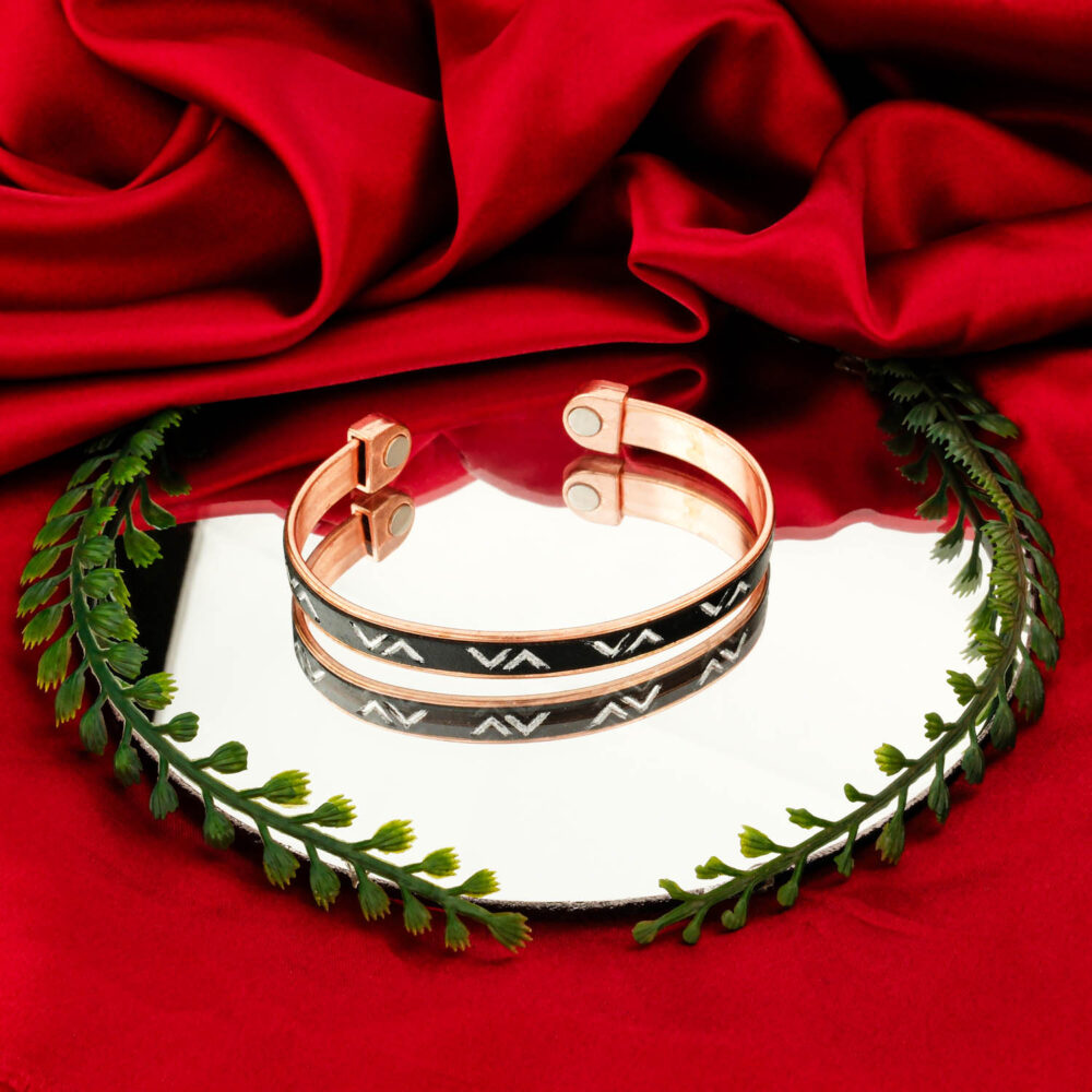 Mıknatıslı Deri Kaplama Bakır Bileklik