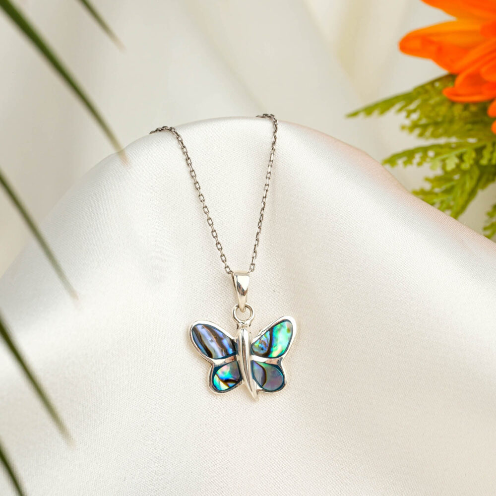 Okyanus Sedef Taşı 925 Ayar Gümüş Kolye