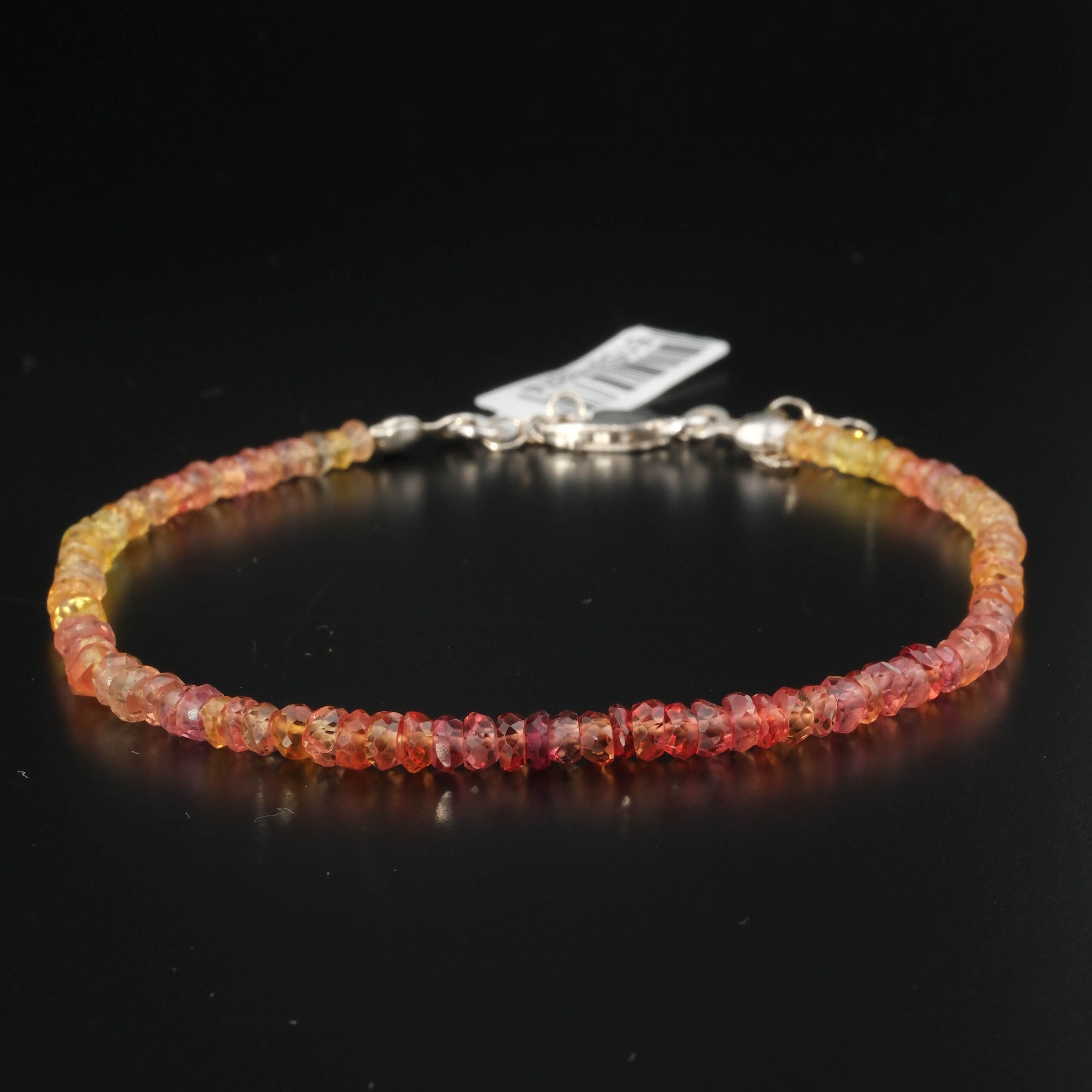 Bracciale Con Zaffiri Multicolore 6 Mm - Pietre Naturali, Elastico, Origine India, Diametro 6 Cm - 4