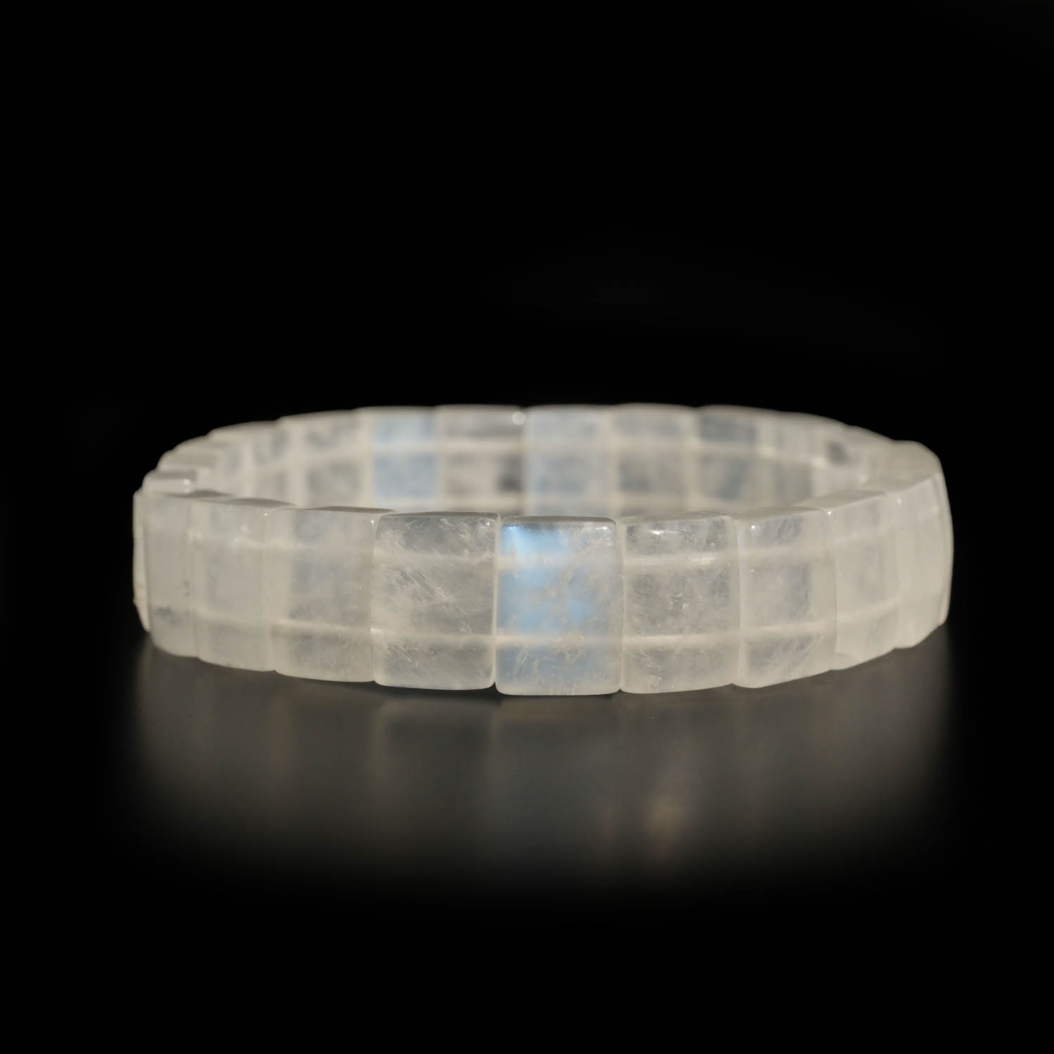 5a-quality-moonstone-natural-stone-rolex-bracelet 5A+ quality original moonstone natural stone rolex cut bracelet featuring striking blue flashes.