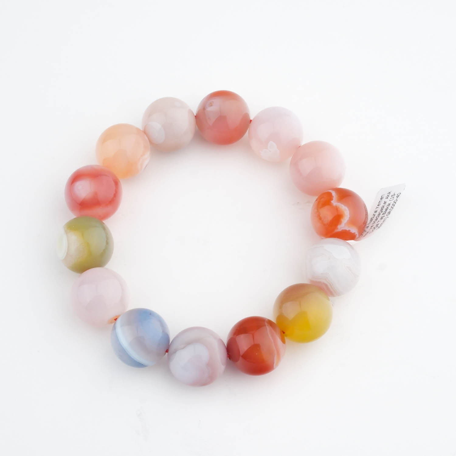 bracelet-pierre-naturelle-agate-yemen-madagascar-15mm Bracelet au design flexible composé de perles extra-larges de 15 à 16 mm d'agate originale du Yémen et d'agate colorée de Madagascar.