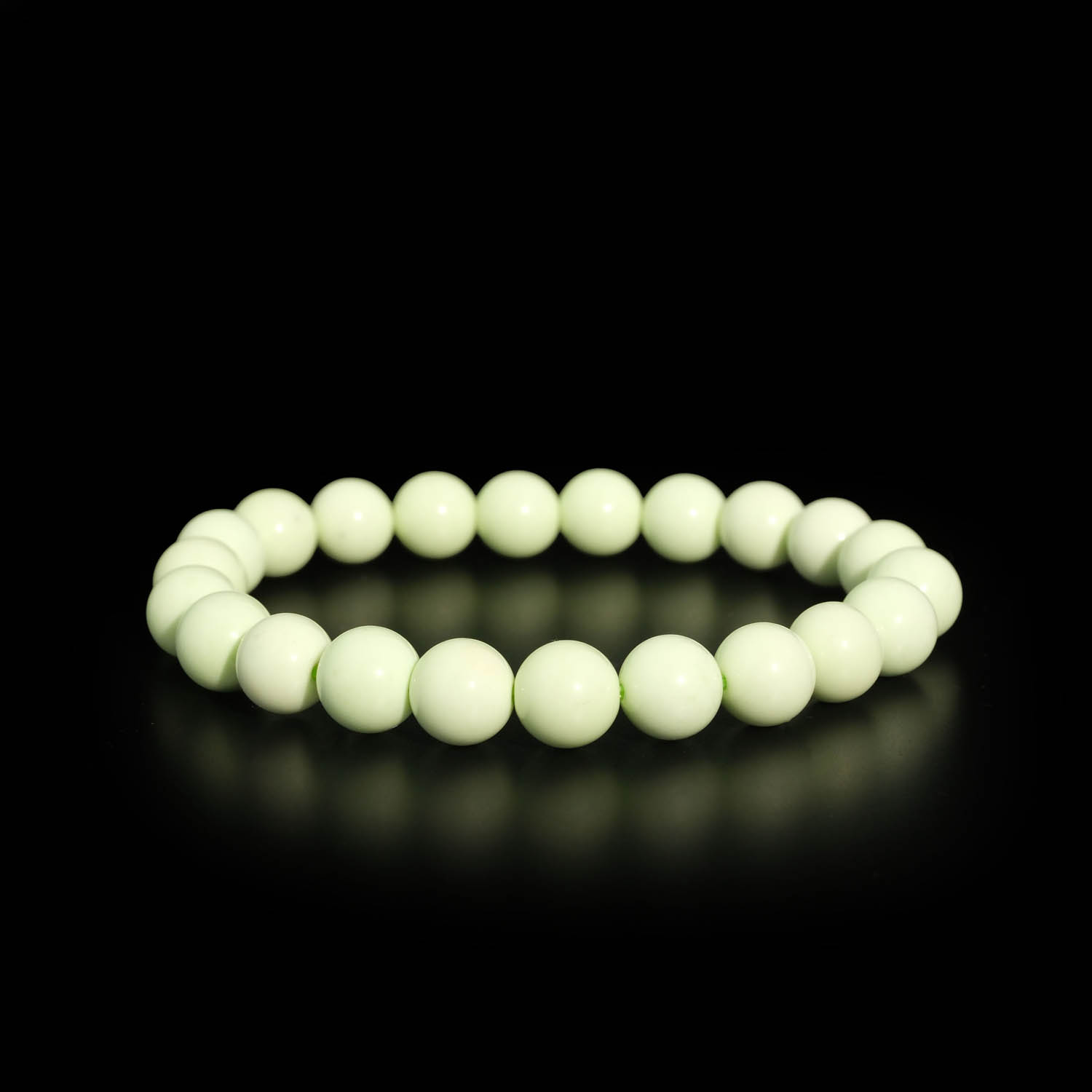 pulsera-piedra-natural-turquesa-limon-elegante Pulsera flexible de piedra natural hecha de cuentas redondas y lisas de turquesa limon de 8-9mm.