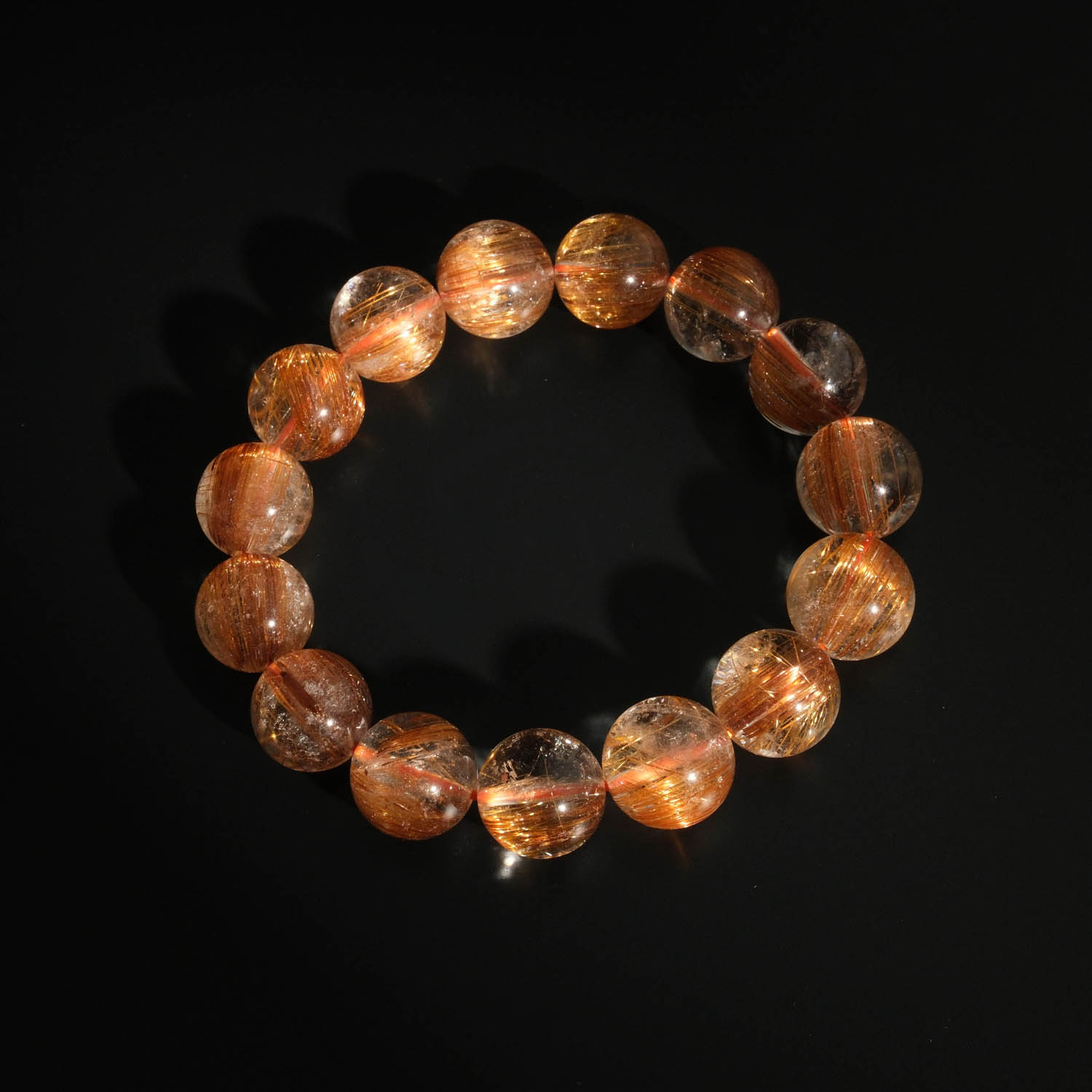 original-10a-vip-grade-copper-golden-rutilated-quartz-gemstone-bracelet-14mm Pulsera de diseño de lujo adornada con cuentas de 14,54-14,56mm de gema de cuarzo rutilado cobre y oro natural original calidad 10A+ VIP.