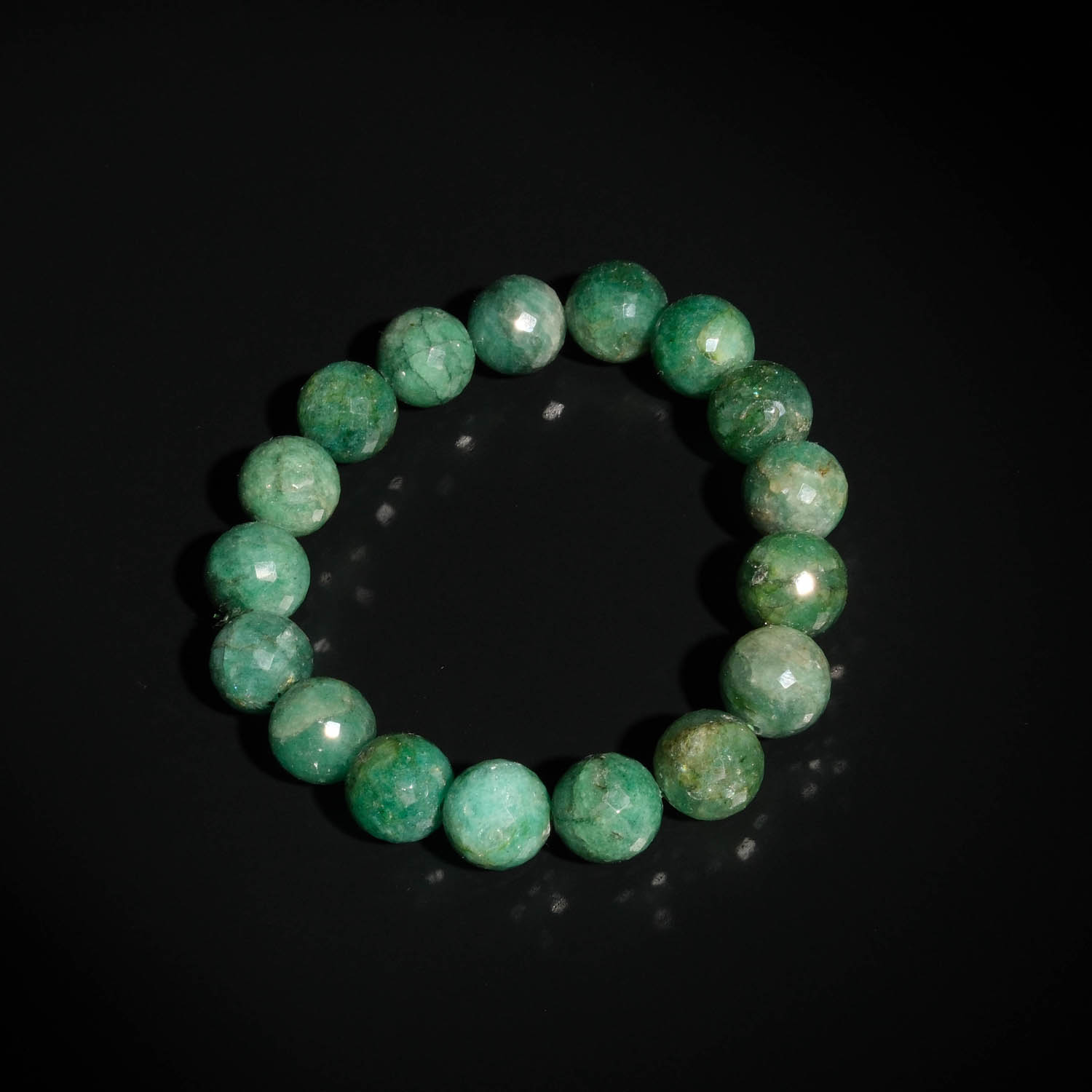 original-6a-grade-11-12mm-emerald-gemstone-faceted-bracelet Pulsera de diseño elegante adornada con cuentas de 11-12mm de gema de esmeralda natural original calidad 6A+ facetada.