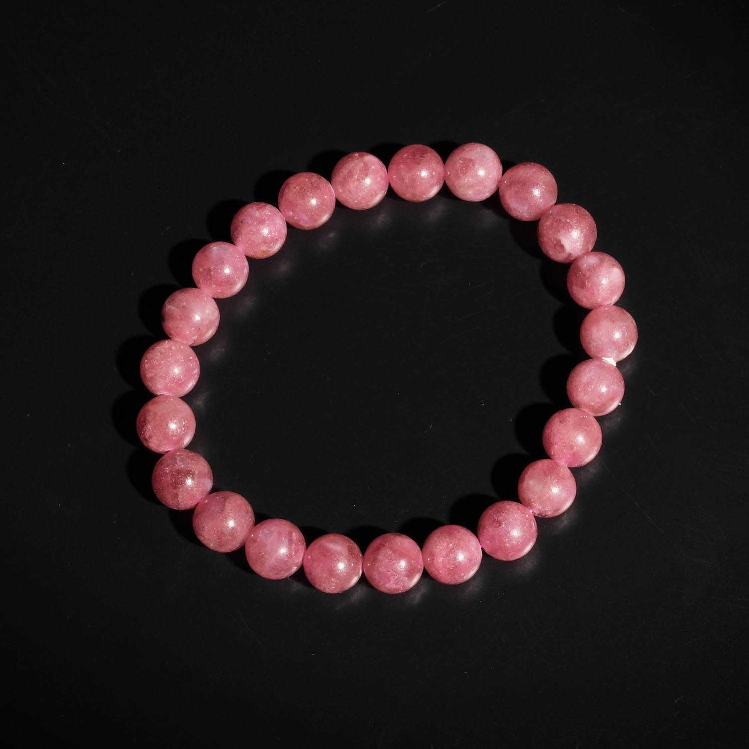 original-pink-tourmaline-gemstone-round-bead-bracelet Pulsera de diseño adornada con cuentas redondas de 8-9mm de gema de turmalina rosa natural original.