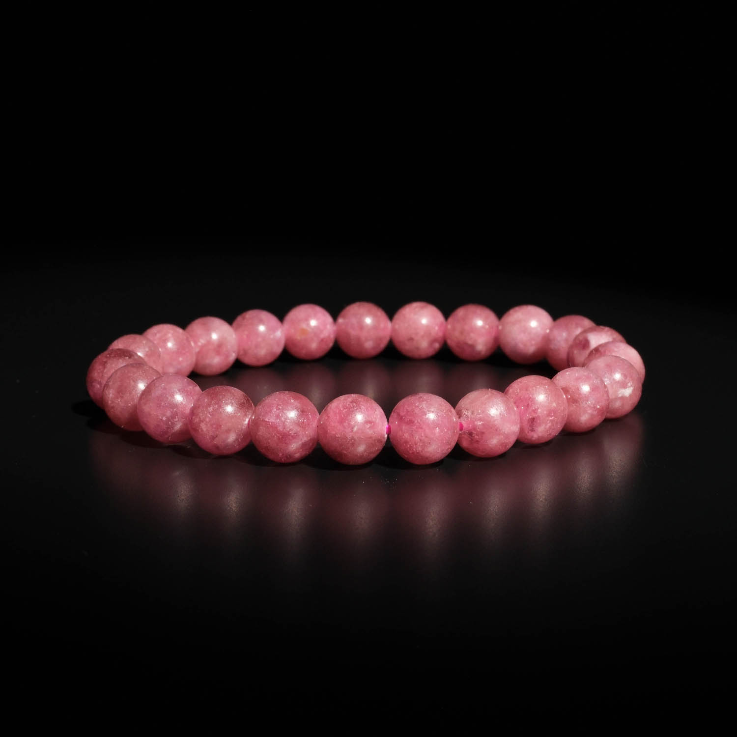 orijinal-pembe-turmalin-dogal-tas-kure-kesim-bileklik سوار نسائي أنيق مرصع بخرz مستدير حجم ٨-٩ مم من حجر التورمالين الوردي الطبيعي الأصلي.