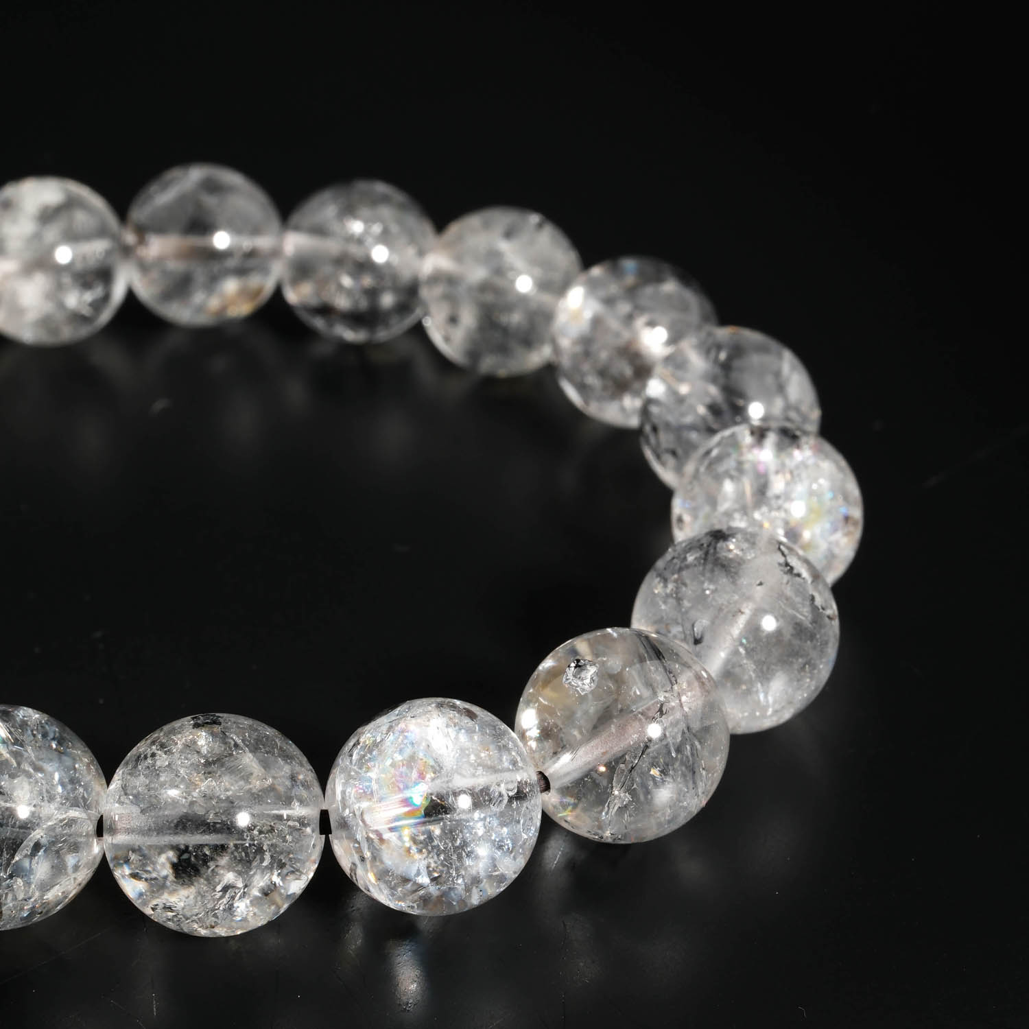 narukvica-od-prirodnog-poludragog-kamena-herkimer-dijamant-11-12mm Elegantna elastična narukvica od kuglica prirodnog herkimer dijamanta 11-12mm